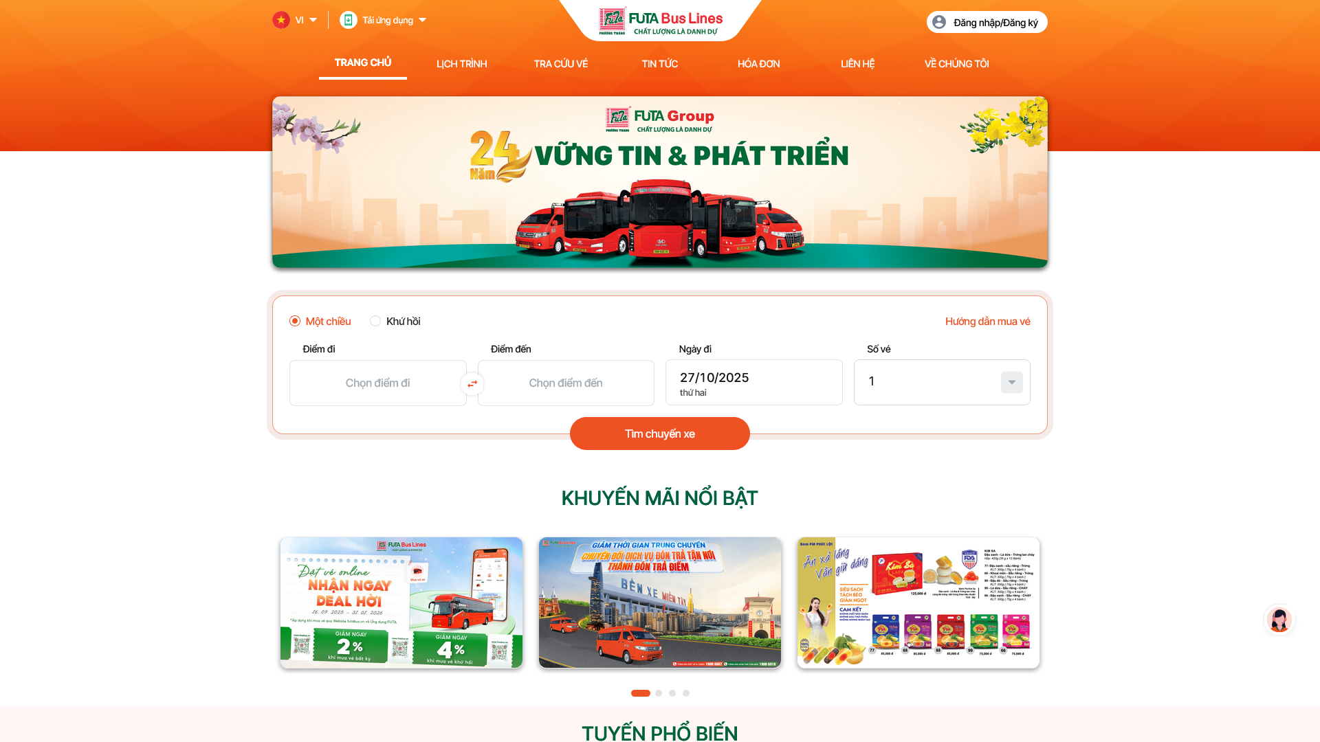 FUTA Bus Lines - hệ thống xe khách Phương Trang toàn quốc